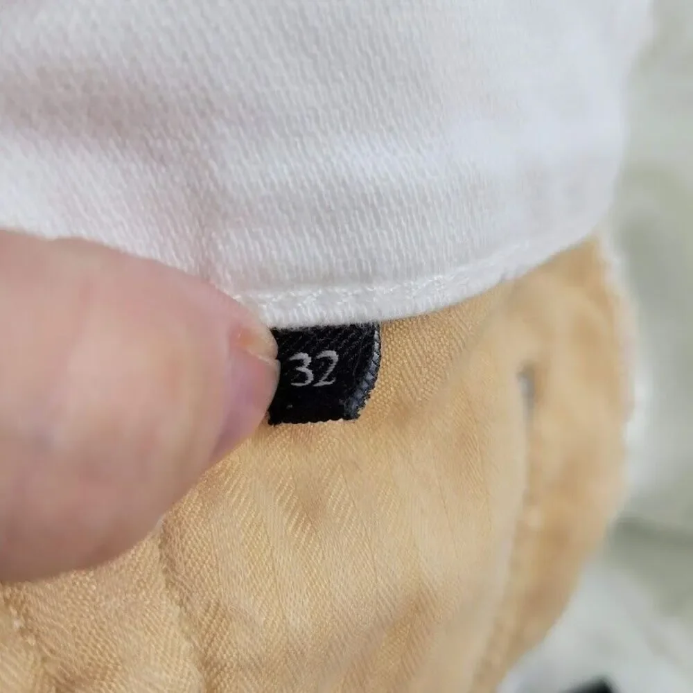 7 For All Mankind Jeans Women 32x32 White Original Bootcut Wide Baggy Y2K Skater - Picture 13 of 16